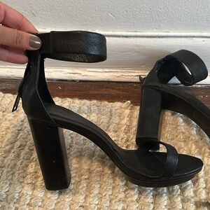 Joie Black Leather Heels